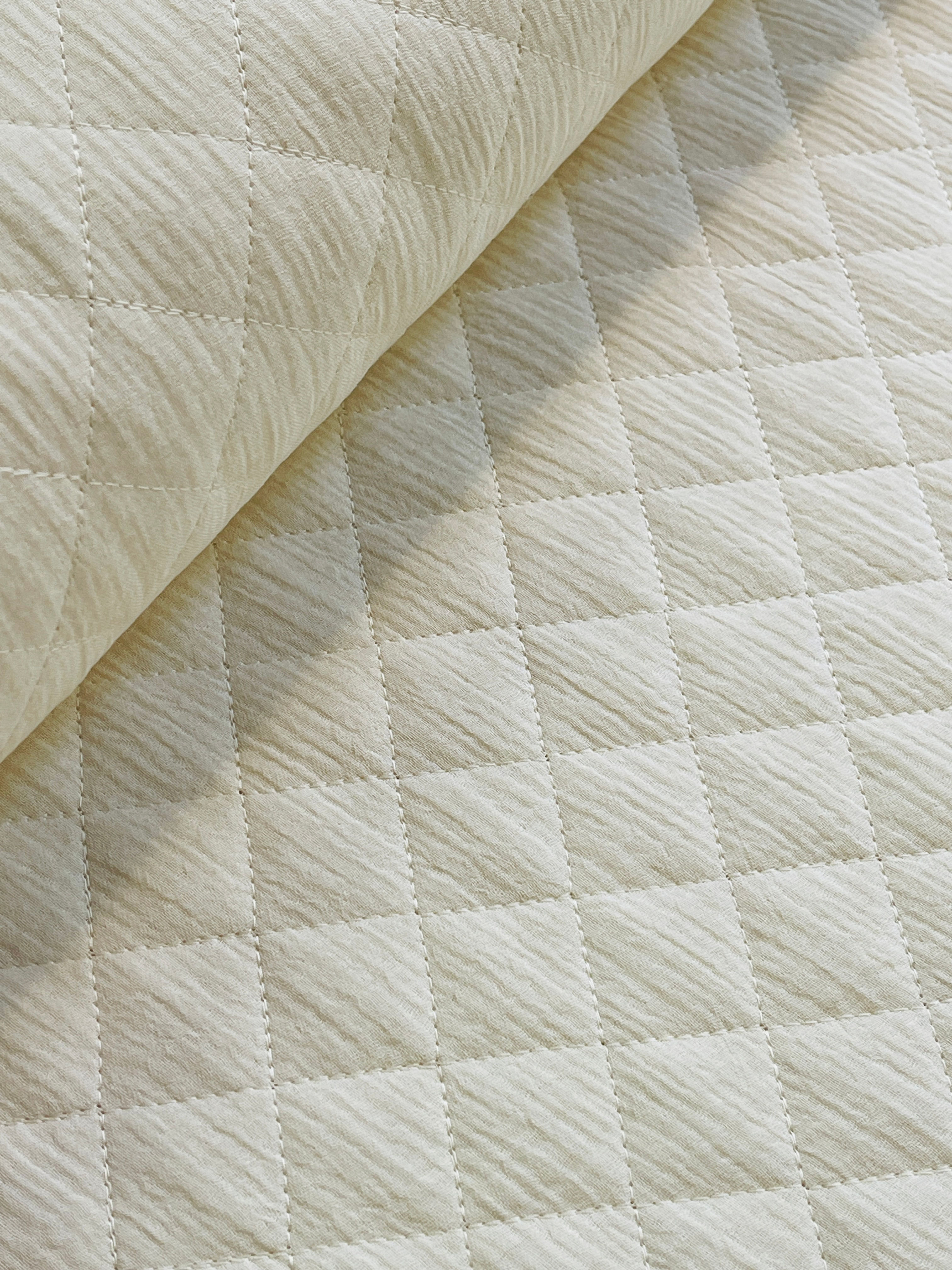 Steppstoff Meterware WHIPPED CREAM Double Gauze Quilt wattierter Stoff