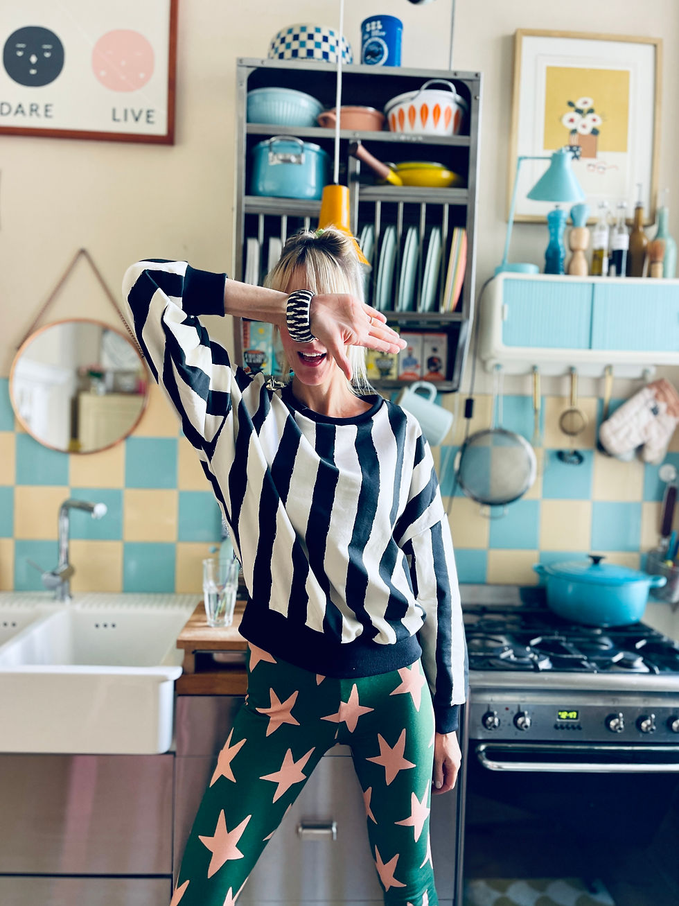 Miniaturbild: Sweet Sweater "DISCO STRIPES" schwarz creme
