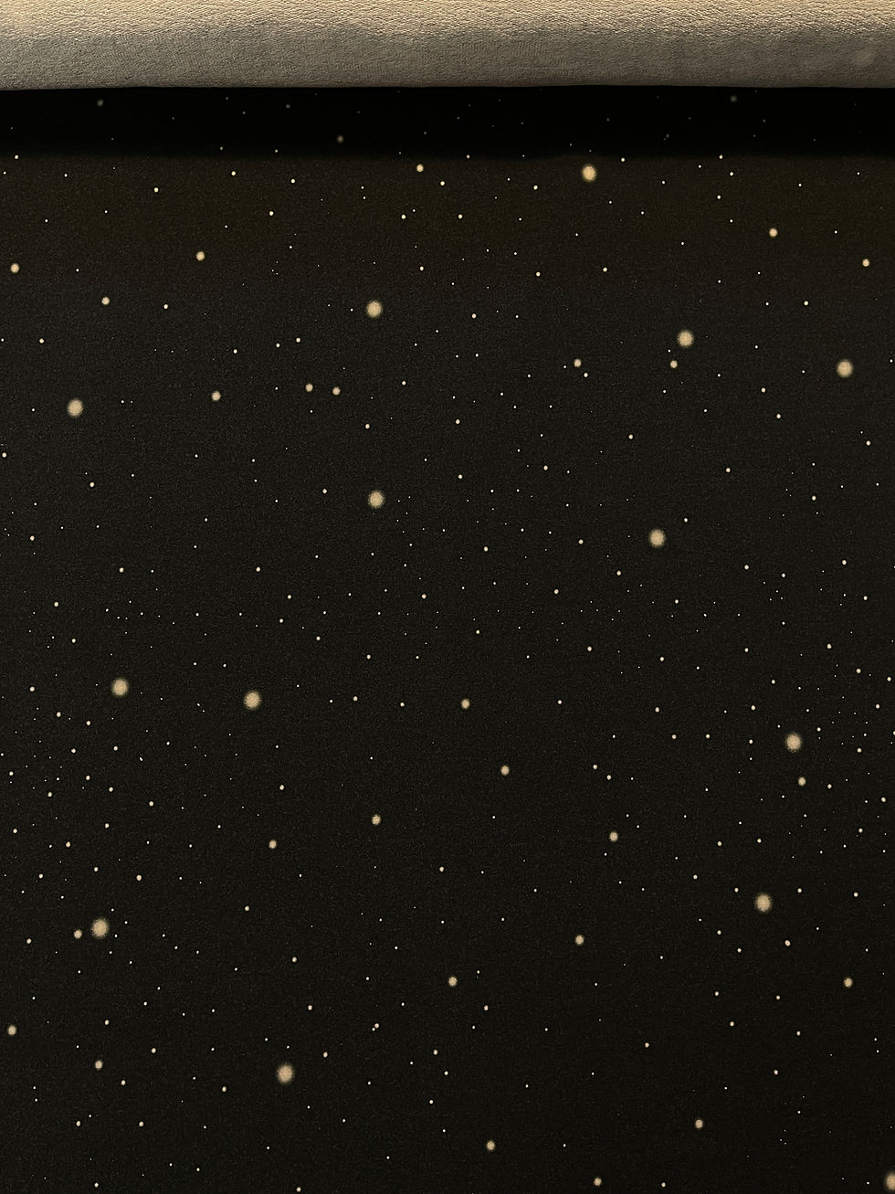 Miniaturbild: Meterware Kuschelweat extra breit: "SPACE INFINITY" schwarz