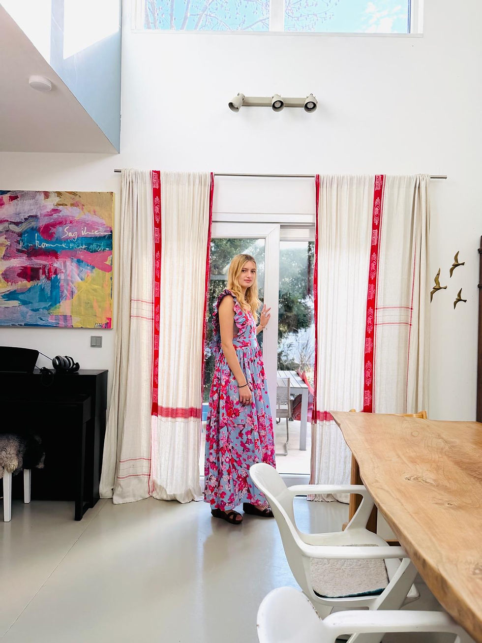 Thumbnail: Rüschenkleid Helena "HANAMI " hellblau rosa pink