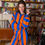 Thumbnail: LJogginganzug mit Kimono Sweater"BIG DISCO STRIPES" tangerine rost blau