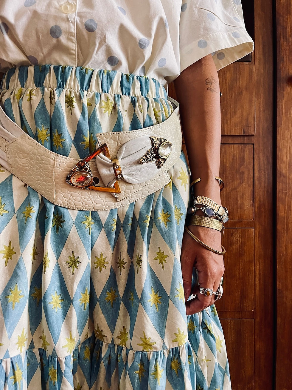 Miniaturbild: Rock Alva "HARLEKIN CIRCUSSTAR" hellblau mit Volants