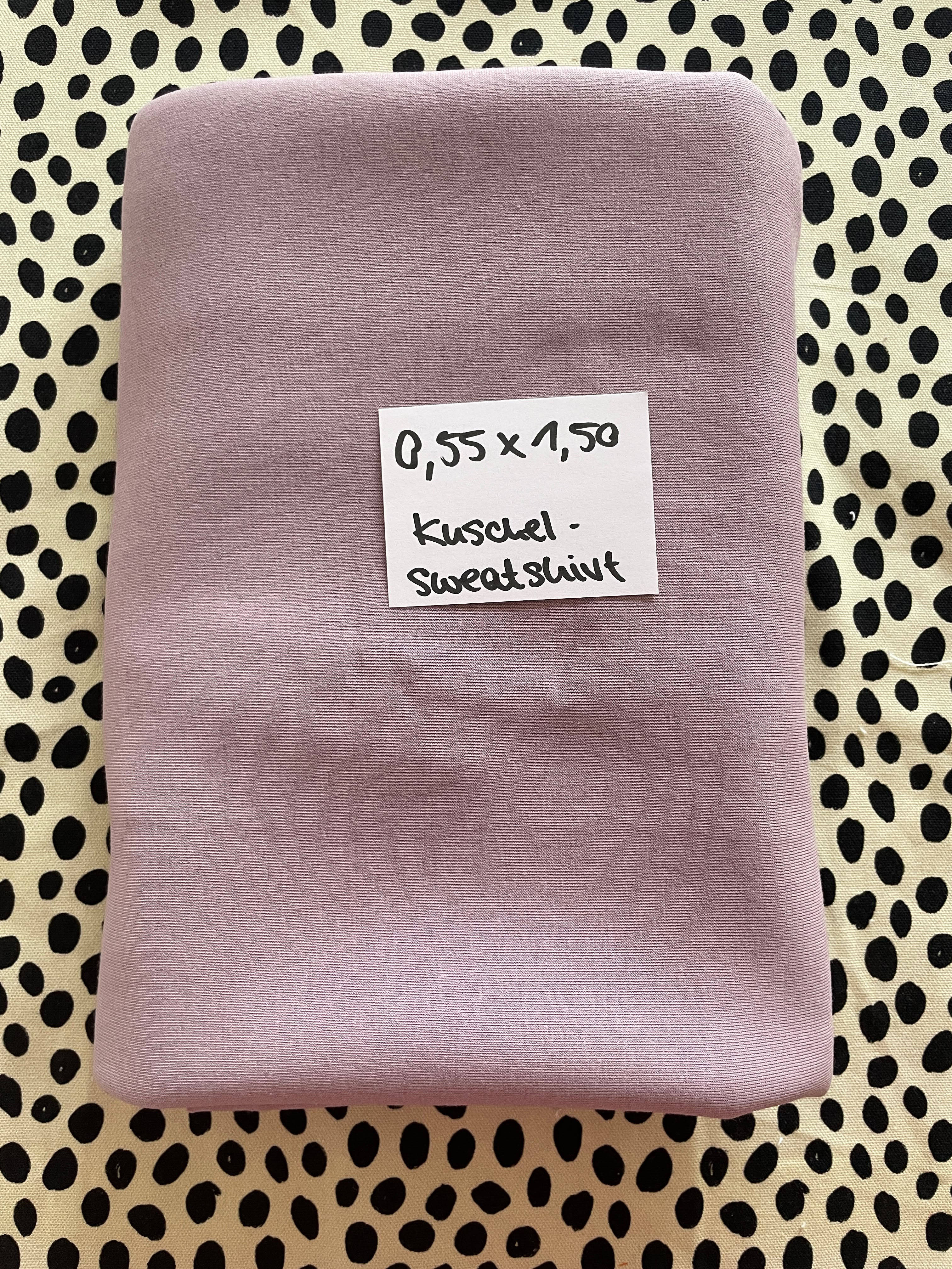 Stoffrest 0.55m x 1.50m Kuschelsweat UNI puderrosa