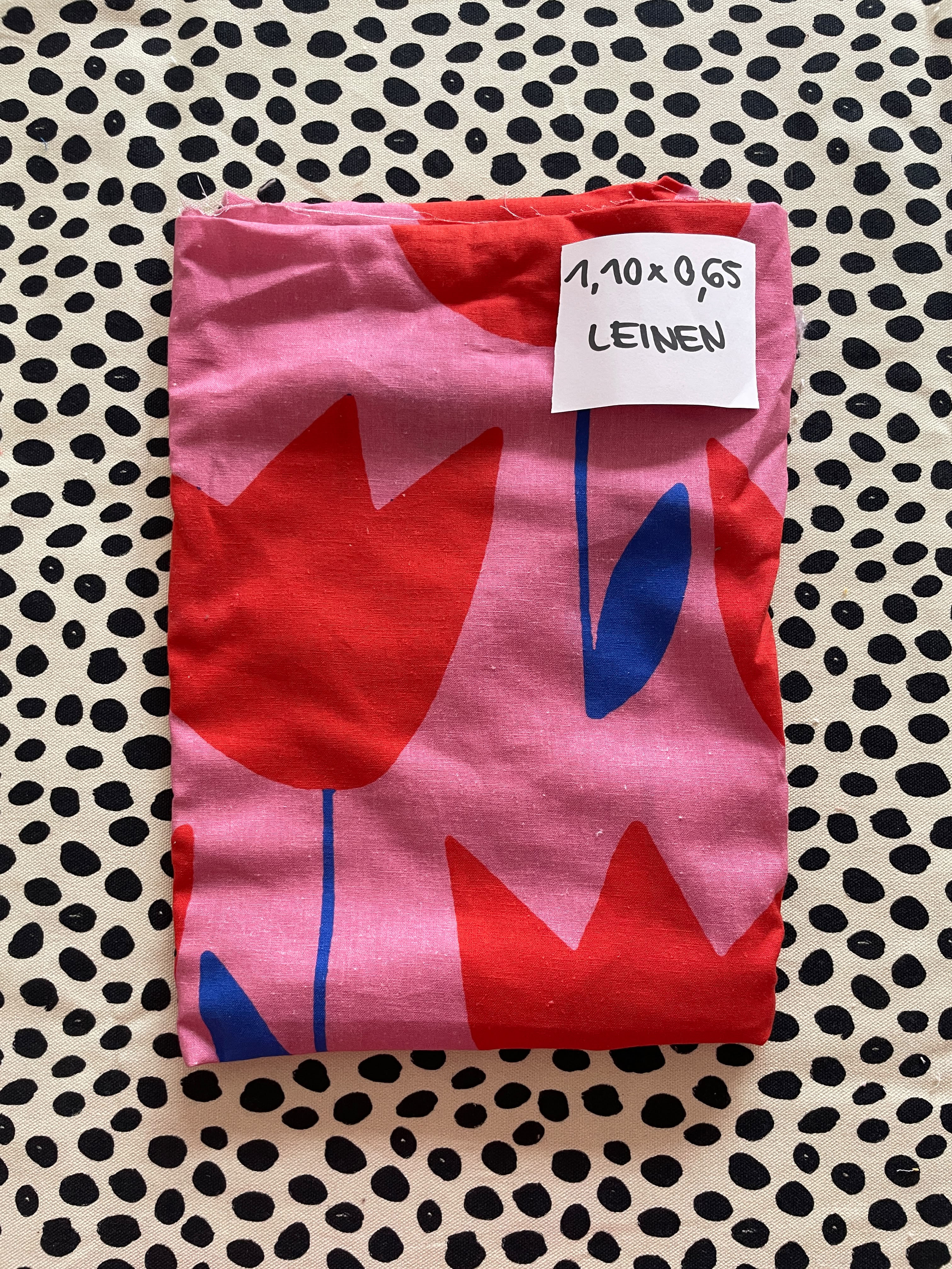 Stoffrest 1.10m x 0.65m Leinen Baumwolle AMSTERDAM rosa