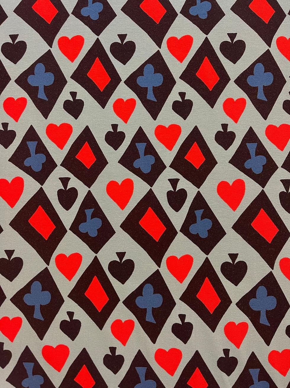 Miniaturbild: NEW! Meterware Jersey extra breit "BUBE DAME KÖNIGIN"