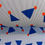 Miniaturbild: Meterware Rippjersey "LETS PARTY" graublau royalblau rot