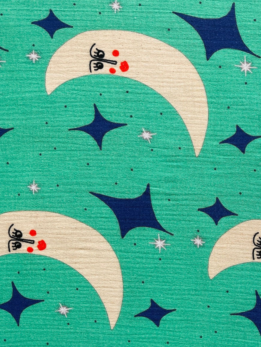 Miniaturbild: Baumwoll Musselin  "MISS MOON" Double layer emerald