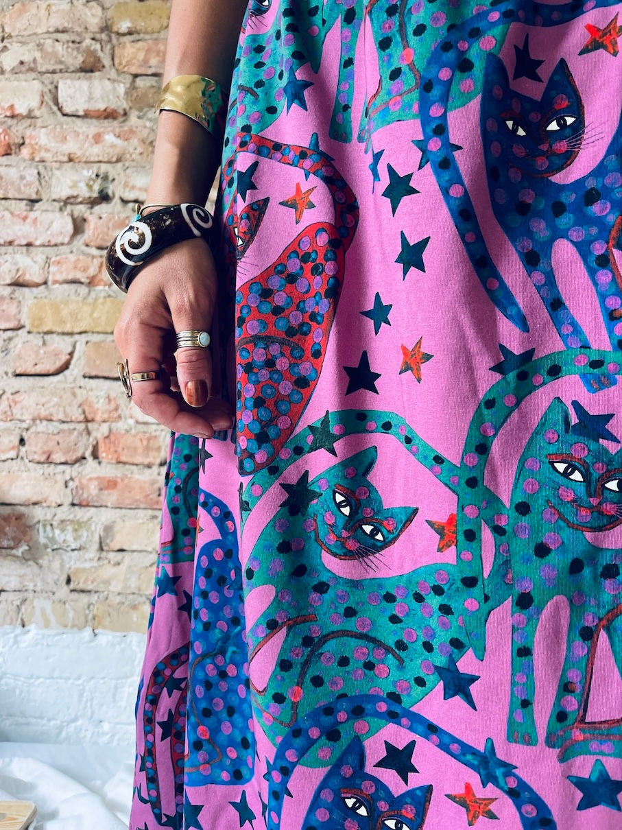 Miniaturbild: Jerseyrock Lola "CATS AND STARS" purple