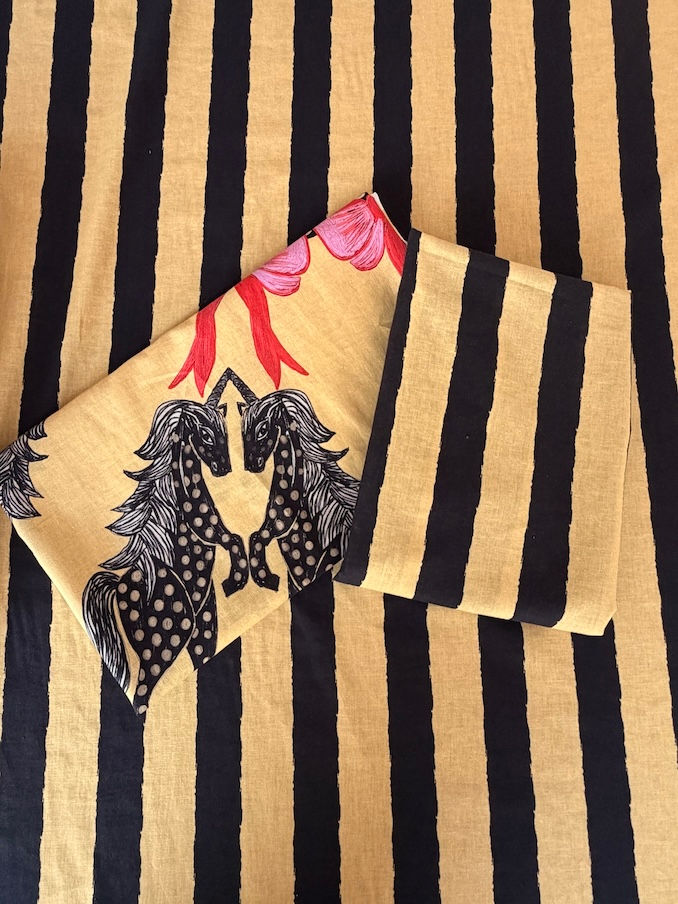 Miniaturbild: Nähpaket/Set "UNICORNS BUTTERGELB" für Decke/Rock DIY zum selber nähen