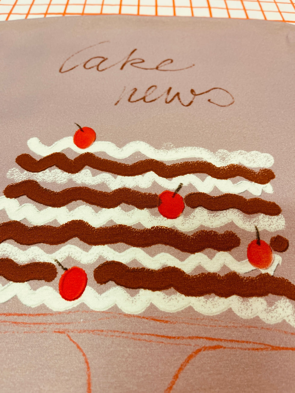 Miniaturbild: Jersey Panel XL  "CAKE NEWS" nude rose Baumwolljersey