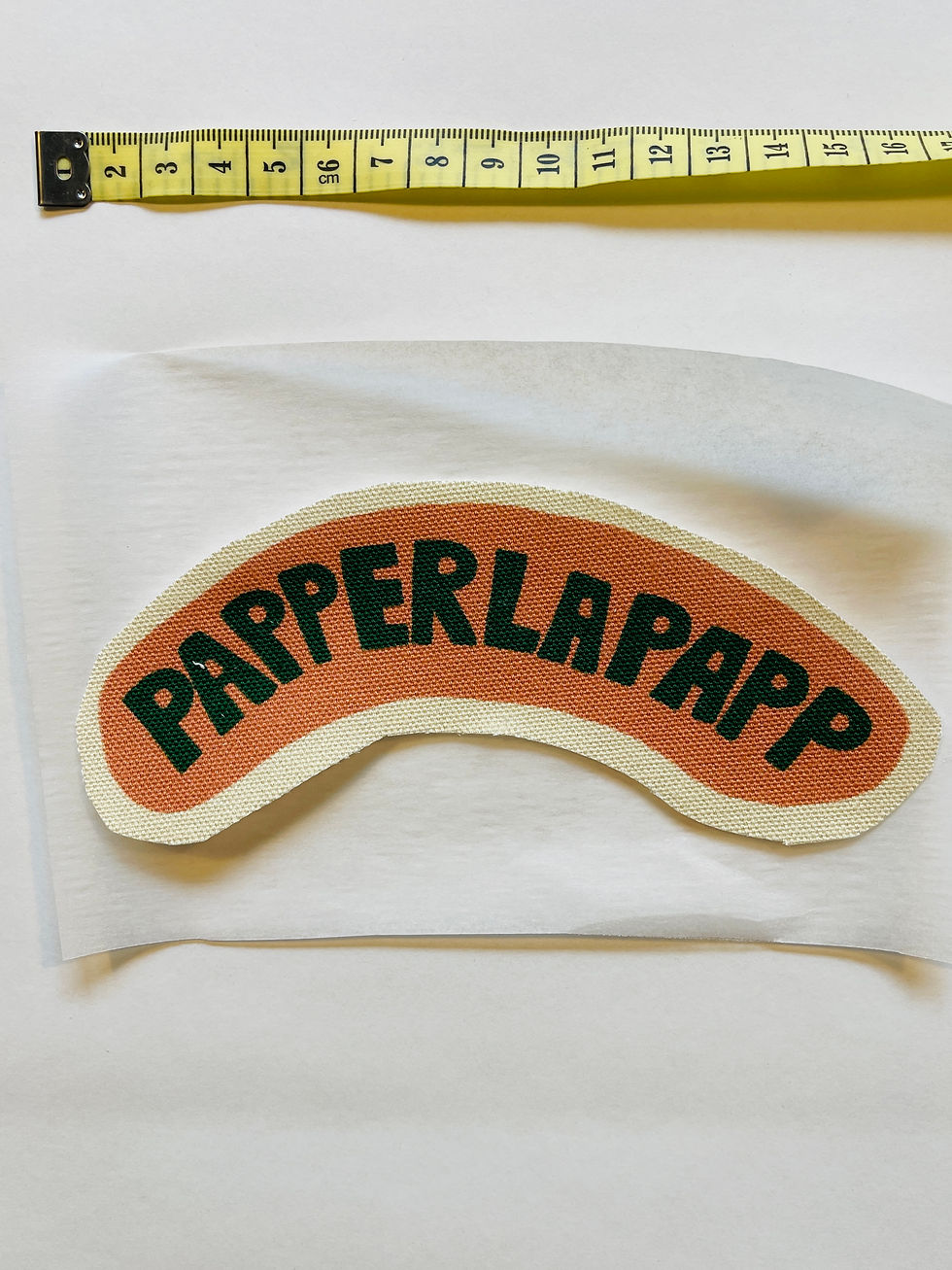 Miniaturbild: CANVAS PATCH "PAPPERLAPAPP" rosa Aufnäher Upcycling mit Bügefolie