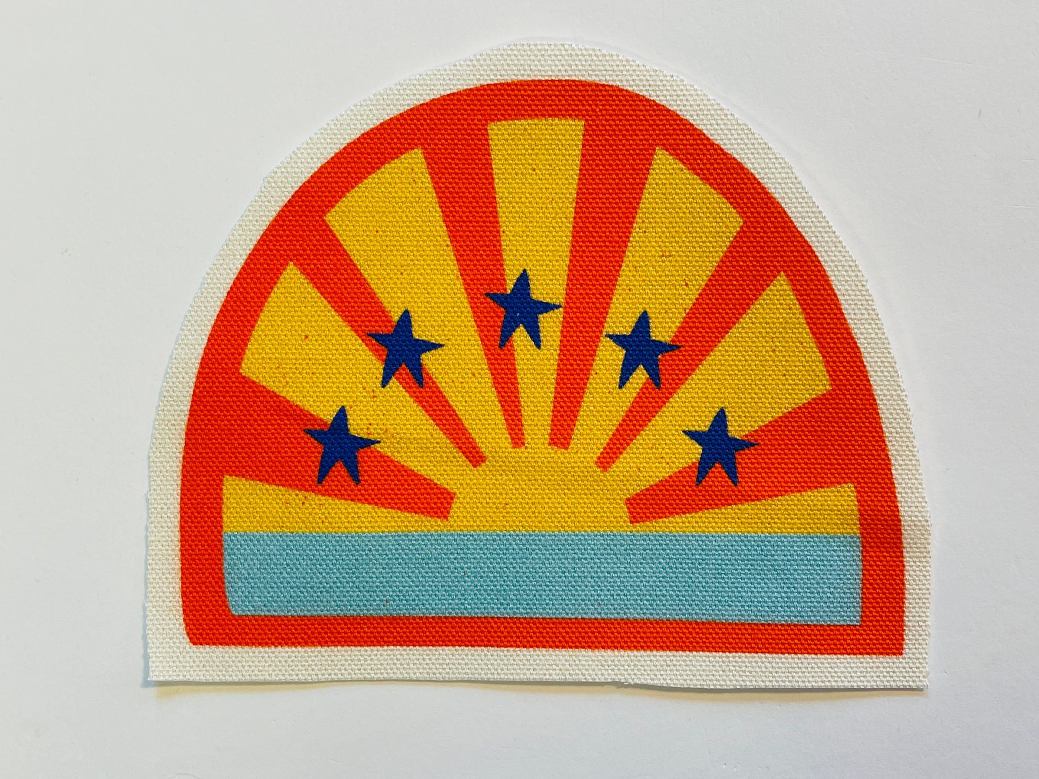 !CANVAS PATCH "SUN & STARS" gelb rot Aufnäher Upcycling mit Bügefolie