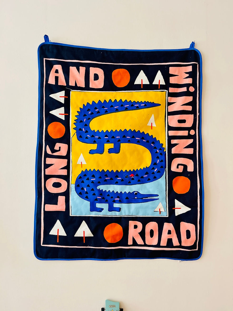 Miniaturbild: Sale Art Print auf Canvasstoff abgesteppt "WINDING ROAD"schwarz bunt