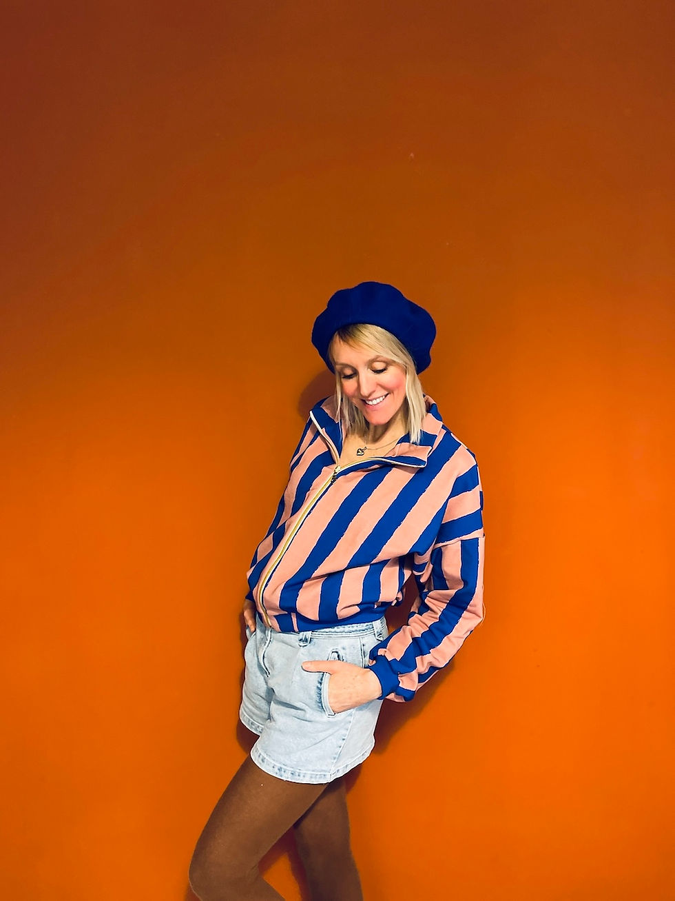 Miniaturbild: Lässige Joggerjacke Roxy "DISCO STRIPES" blau terracotta