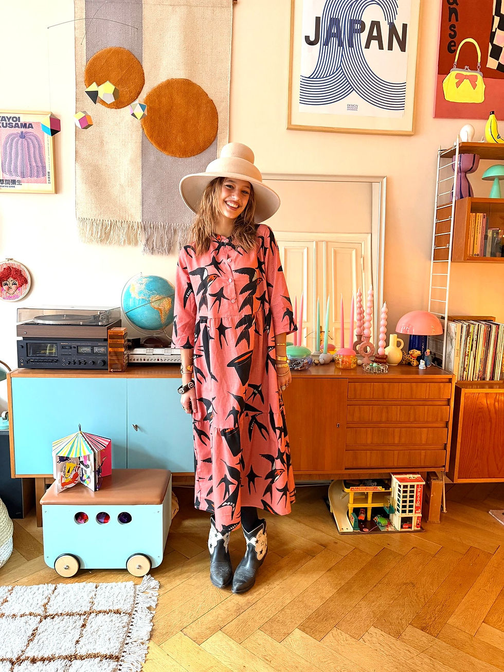 Miniaturbild: Lieblingskleid "BLACK SWALLOW" terracotta schwarz