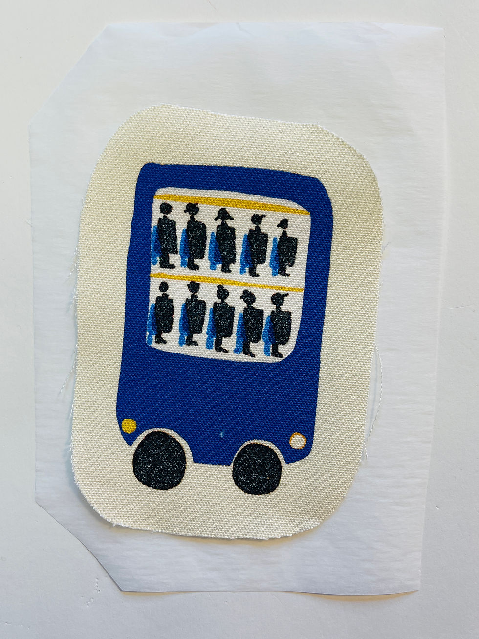 Miniaturbild: CANVAS PATCH "LET´S TAKE THE BUS" blue Aufnäher Upcycling mit Bügefolie