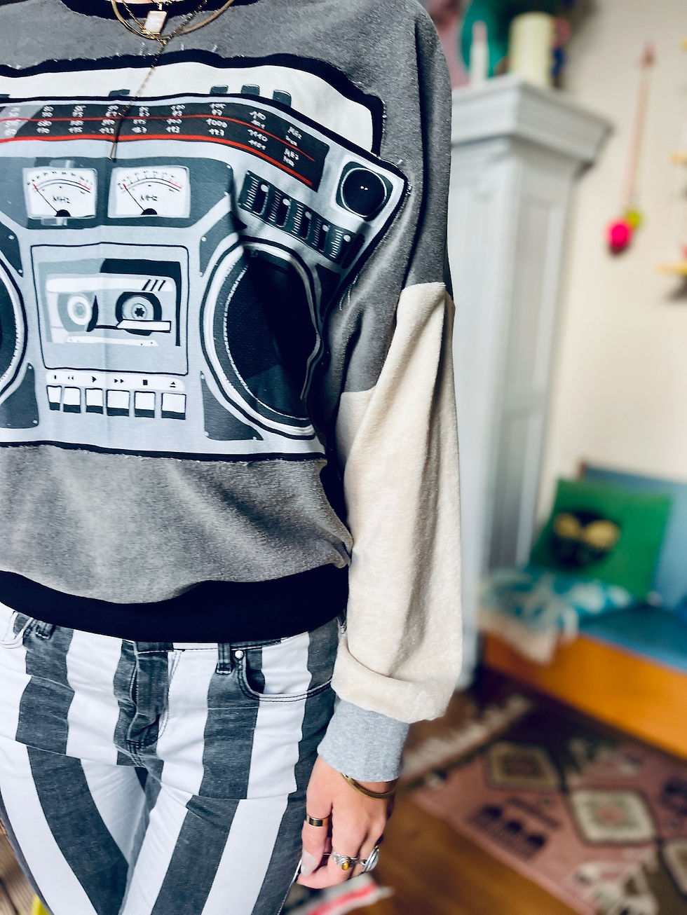 Miniaturbild: Sweet Sweater "LISTEN TO THE MUSIC" Frottee  Colourbloc