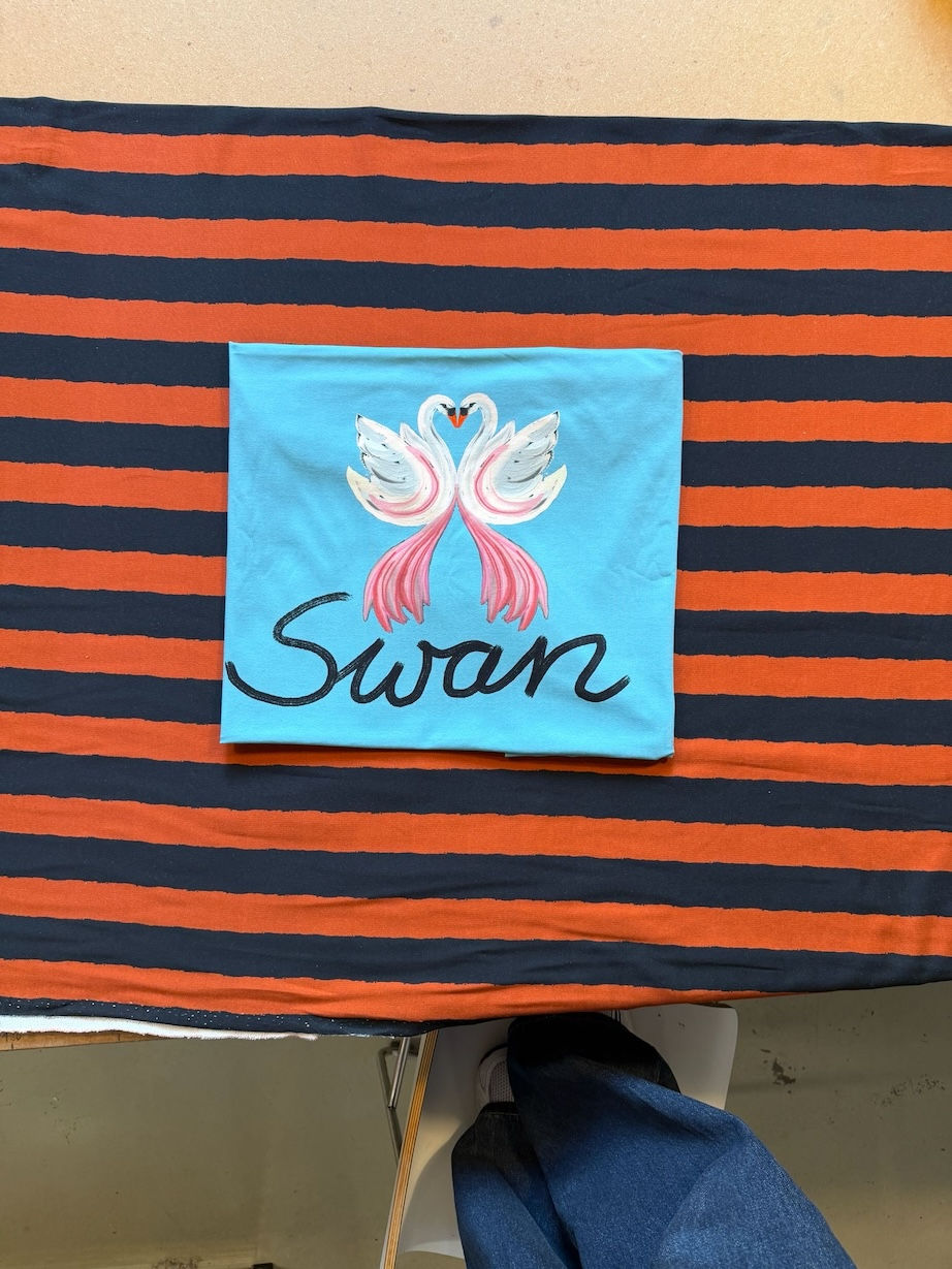 Miniaturbild: Panel groß "SWAN" hellblau Baumwoll-Jersey