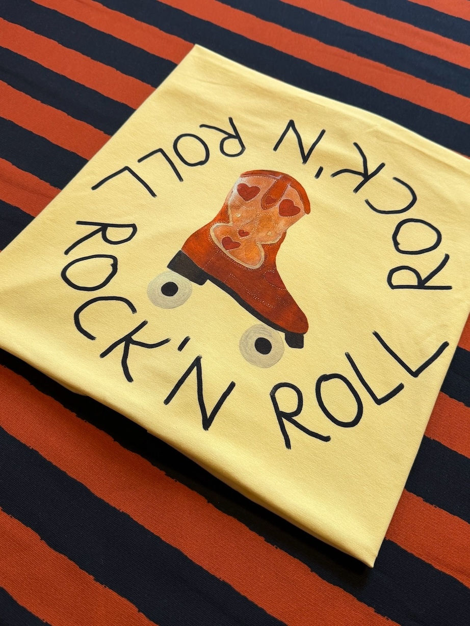 Miniaturbild: Panel groß "ROCK`N ROLL" buttergelb Baumwoll-Jersey