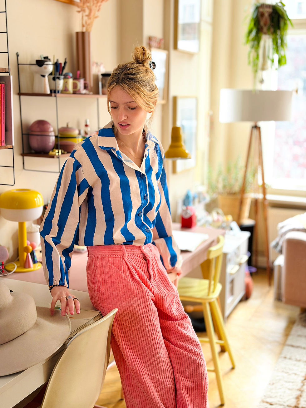 Miniaturbild: Bluse Charly mit langem Arm "Stripes Summer Dreaming" blau creme