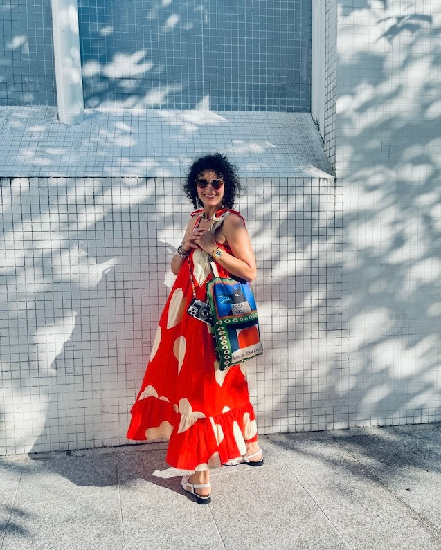 Miniaturbild: TWO IN ONE Kleid/ Rock BILBAO "HUG IT OUT ROT" rot creme mit Trägern