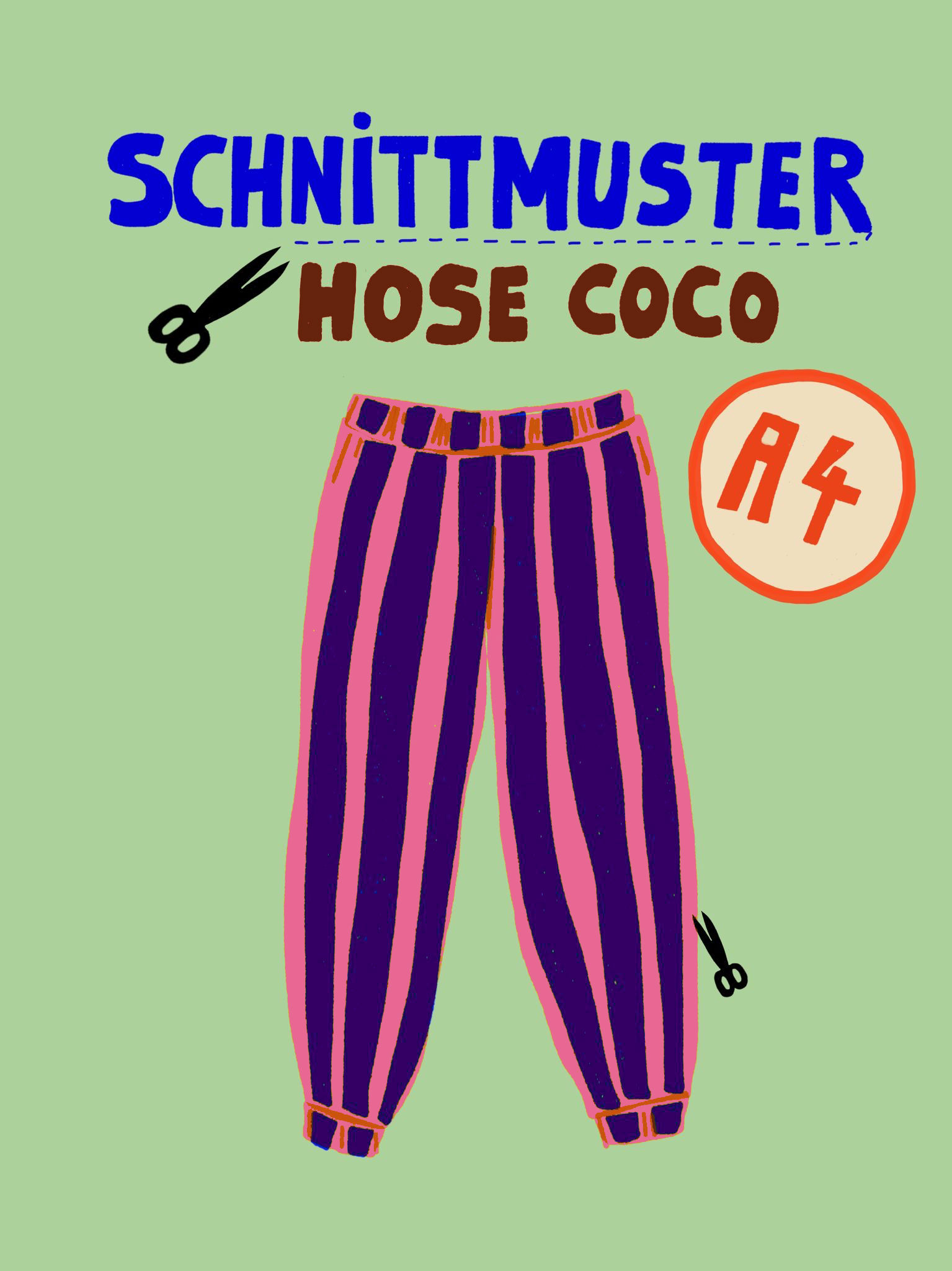 A4 PDF Schnittmuster 42/44 Jogging Hose COCO zum Downloaden