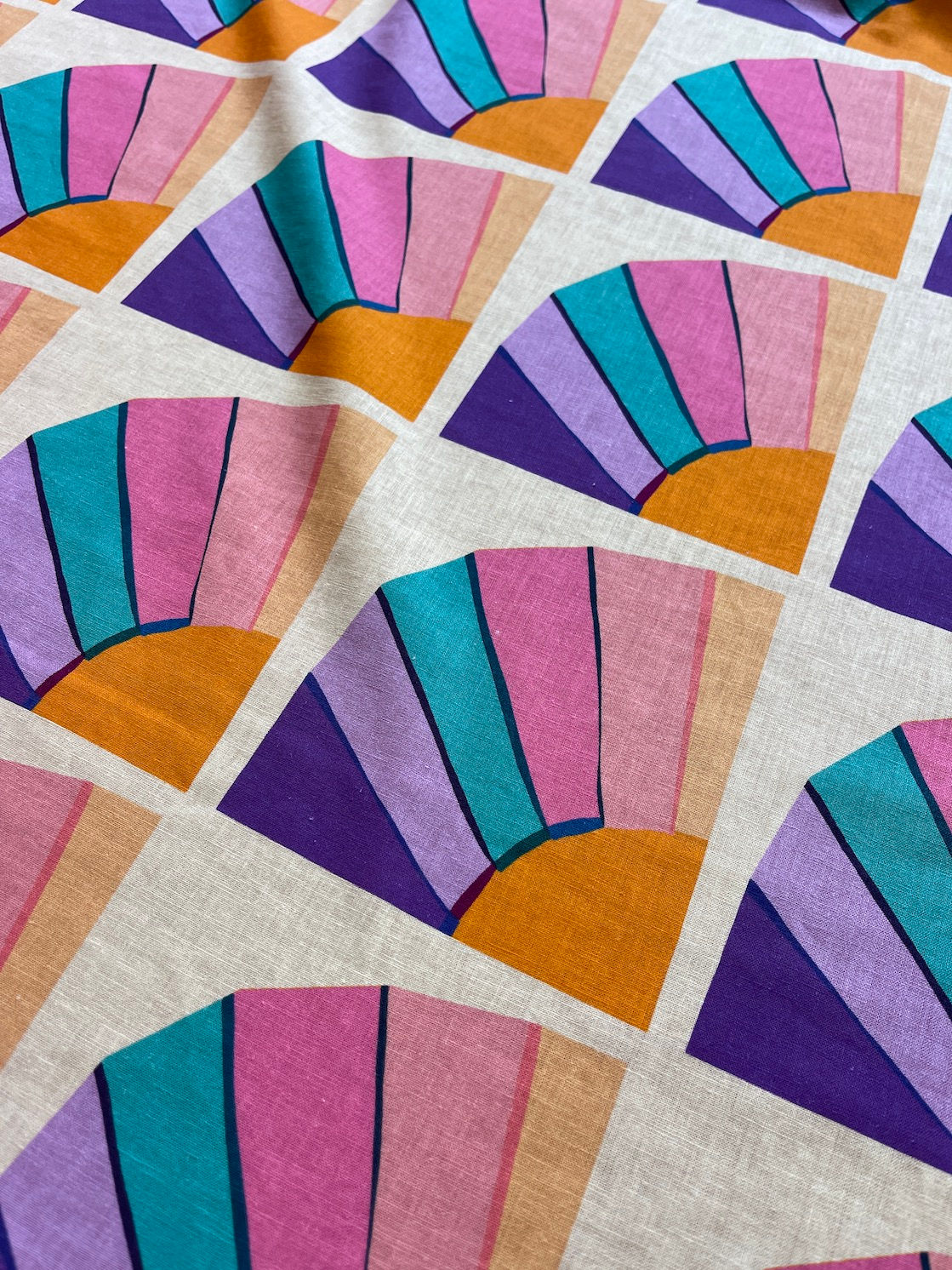 Meterware Leinen Baumwolle Webware "RAINBOW PASTELL"