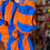 Thumbnail: LJogginganzug mit Kimono Sweater"BIG DISCO STRIPES" tangerine rost blau