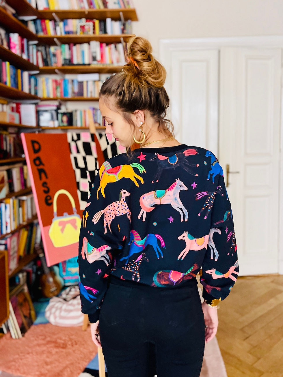 Miniaturbild: Sweet Sweater  "CIRCUS HORSES" schwarz bunt