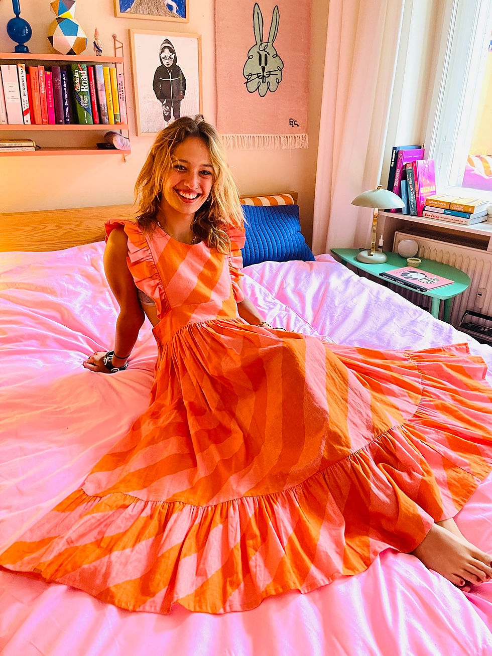 Miniaturbild: Rüschenkleid Helena mit Volants " LOLLIPOP" rosa orange
