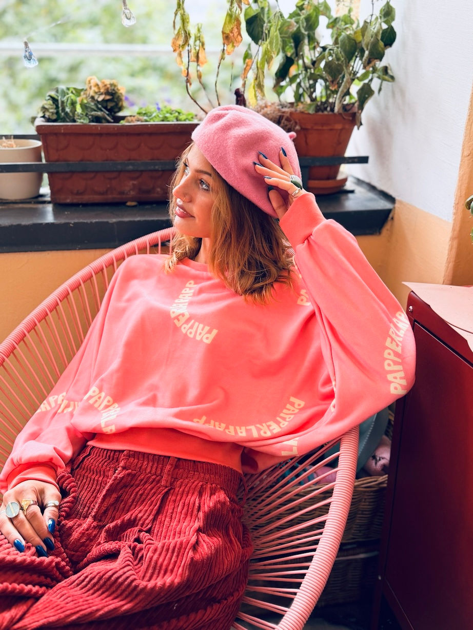 Kimono Sweater "PAPPERLAPAPP" bubblegum rosa creme