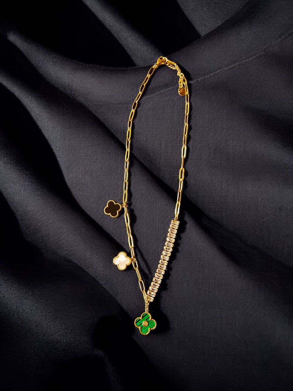 Thumbnail: Trio Clover Charm Necklace