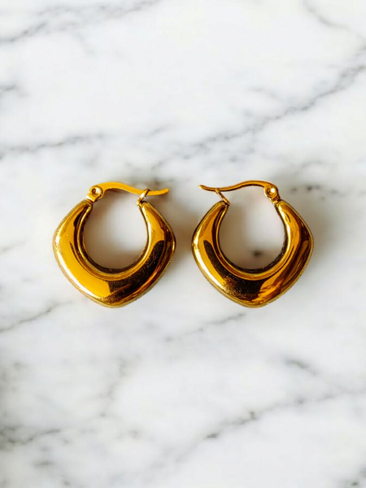 LunaGloss Teardrop Hoop Earrings – Anti-Tarnish Edition"