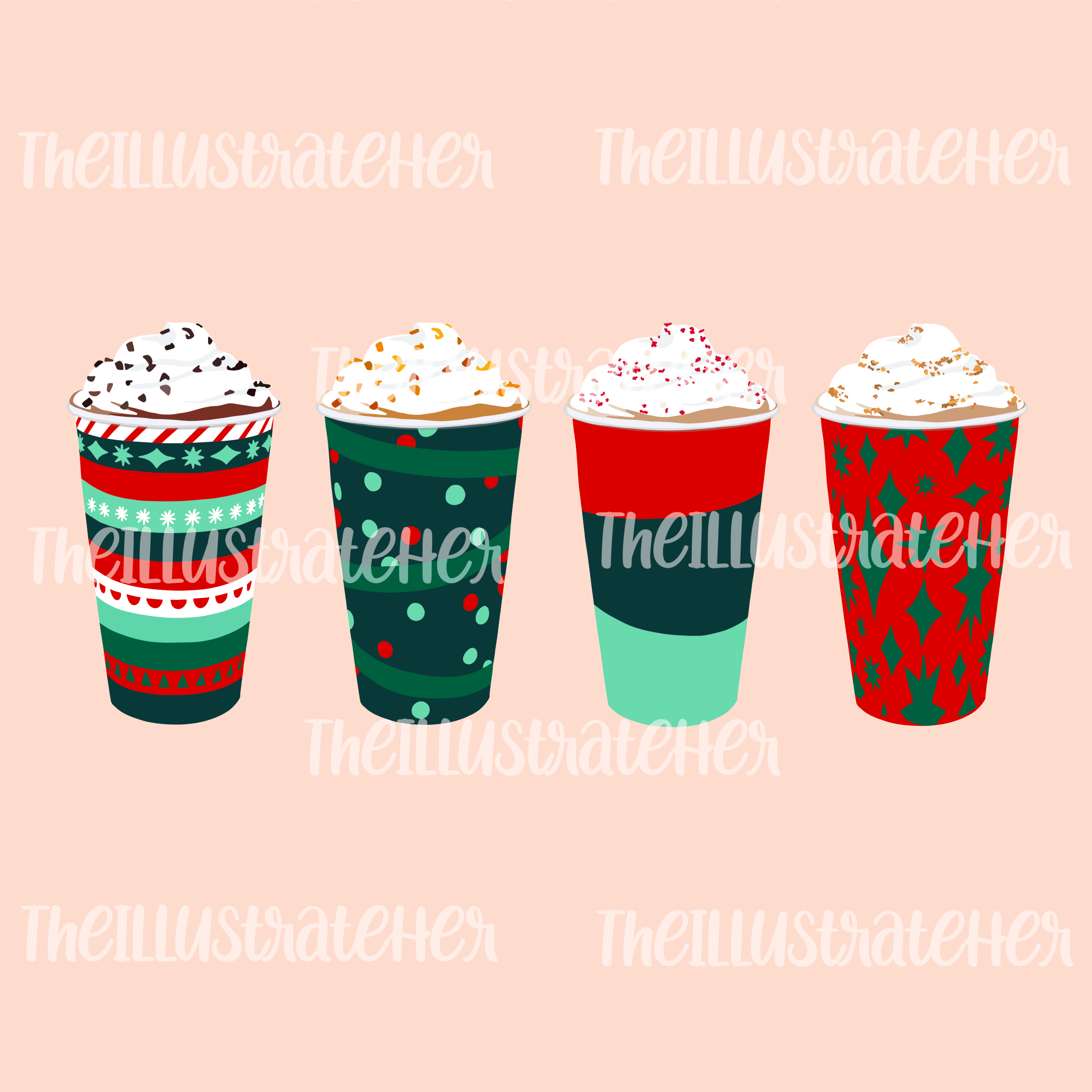 Holiday Drink Digital Stickers Pack