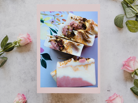 Champagne Rosé and Rose Gold Geranium Soaps