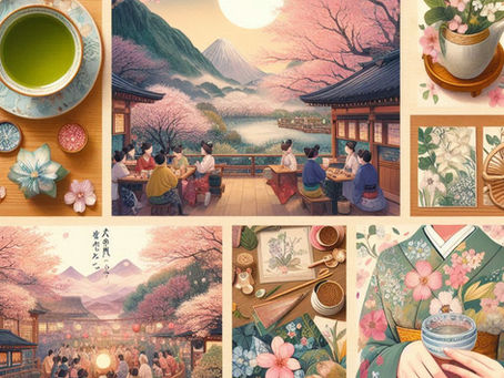First day of spring - emerging in romantic scenery of cherry blossom while sipping matcha in a traditional teahouse, admire floral motifs in local artisan shops, and bask in the fleeting beauty of the season.