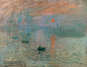The name "Impressionism" derives from the title of Claude Monet's painting "Impression, Sunrise" (1872)