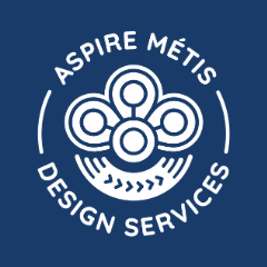 white Aspire Metis Design Services logo