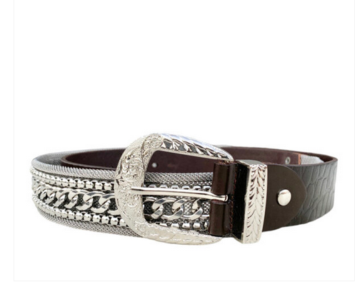 Nanni Chocolate Brown Metal-Leather Belt Mzansi Closet