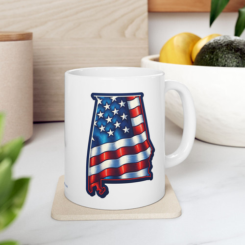 Alabama Ceramic Mug - 11oz & 15oz - USA Flag Design | Simple Man Gifts