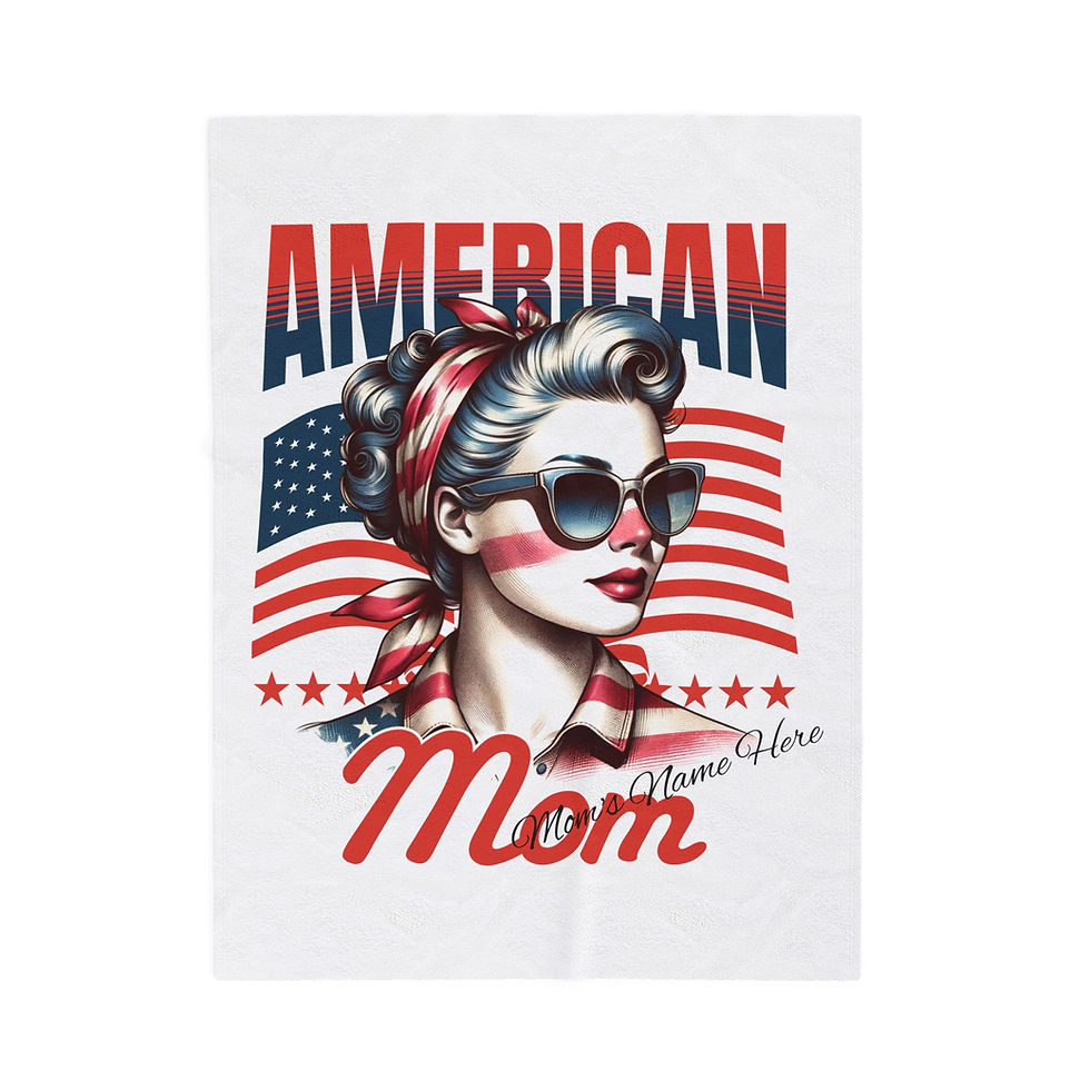 Thumbnail: American Mom Velveteen Plush Blanket – Customized Home Decor for Moms