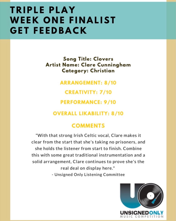 'Clovers' is a finalist at the 2021 'Unsigned only' Music Competition