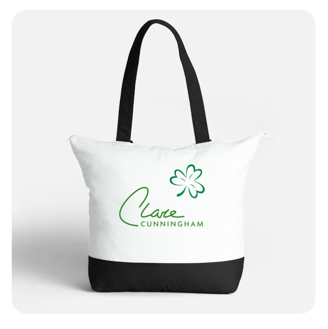 Black shamrock tote bag 