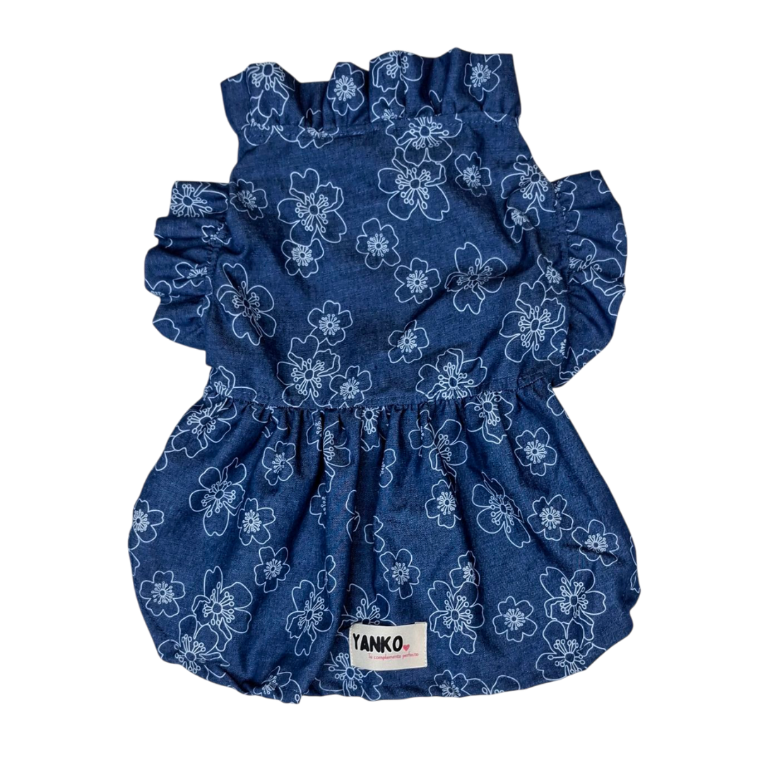 Vestido Azul Flores