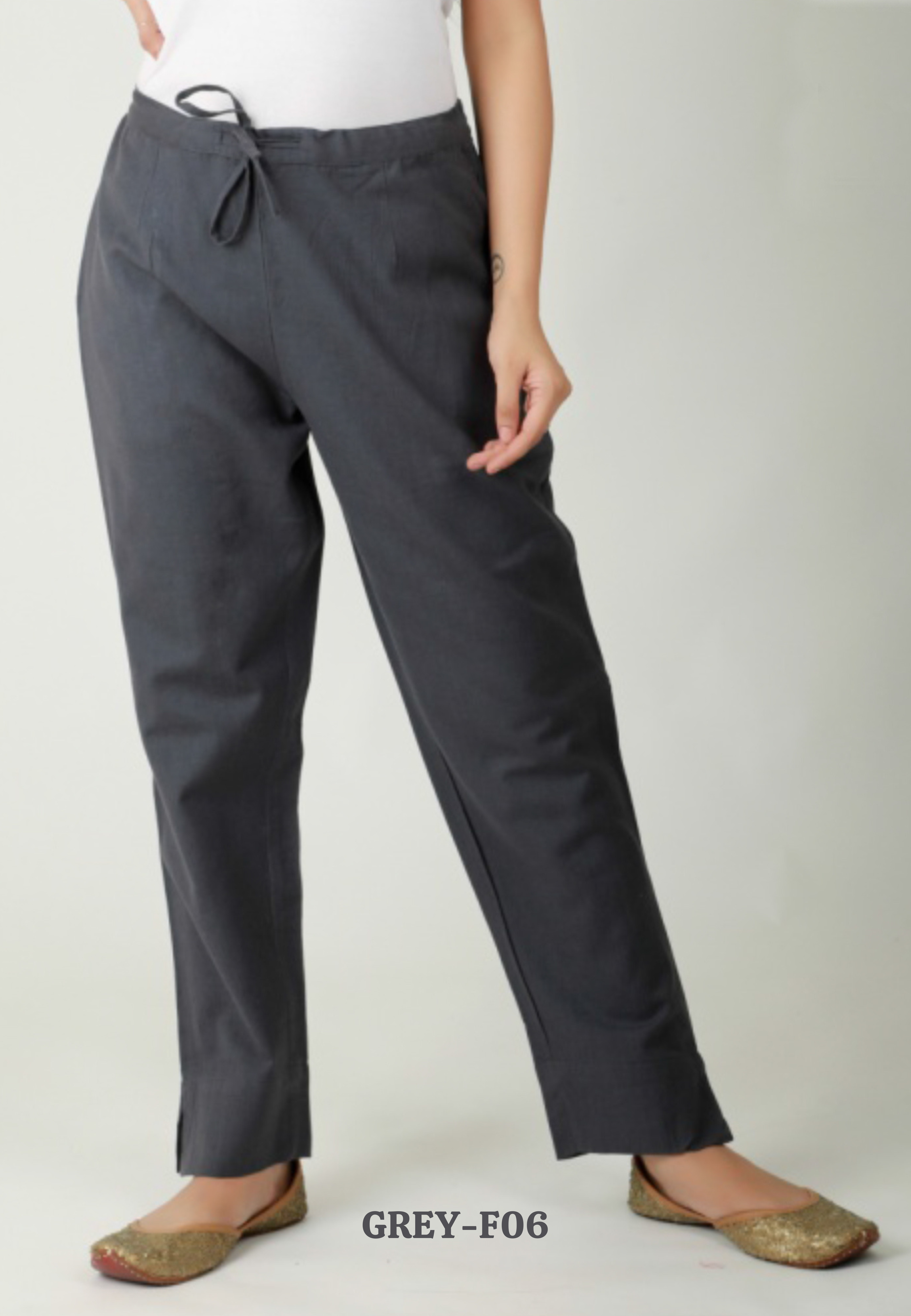 STRAIGHT FIT Cotton Flex Pant - GREY - F06