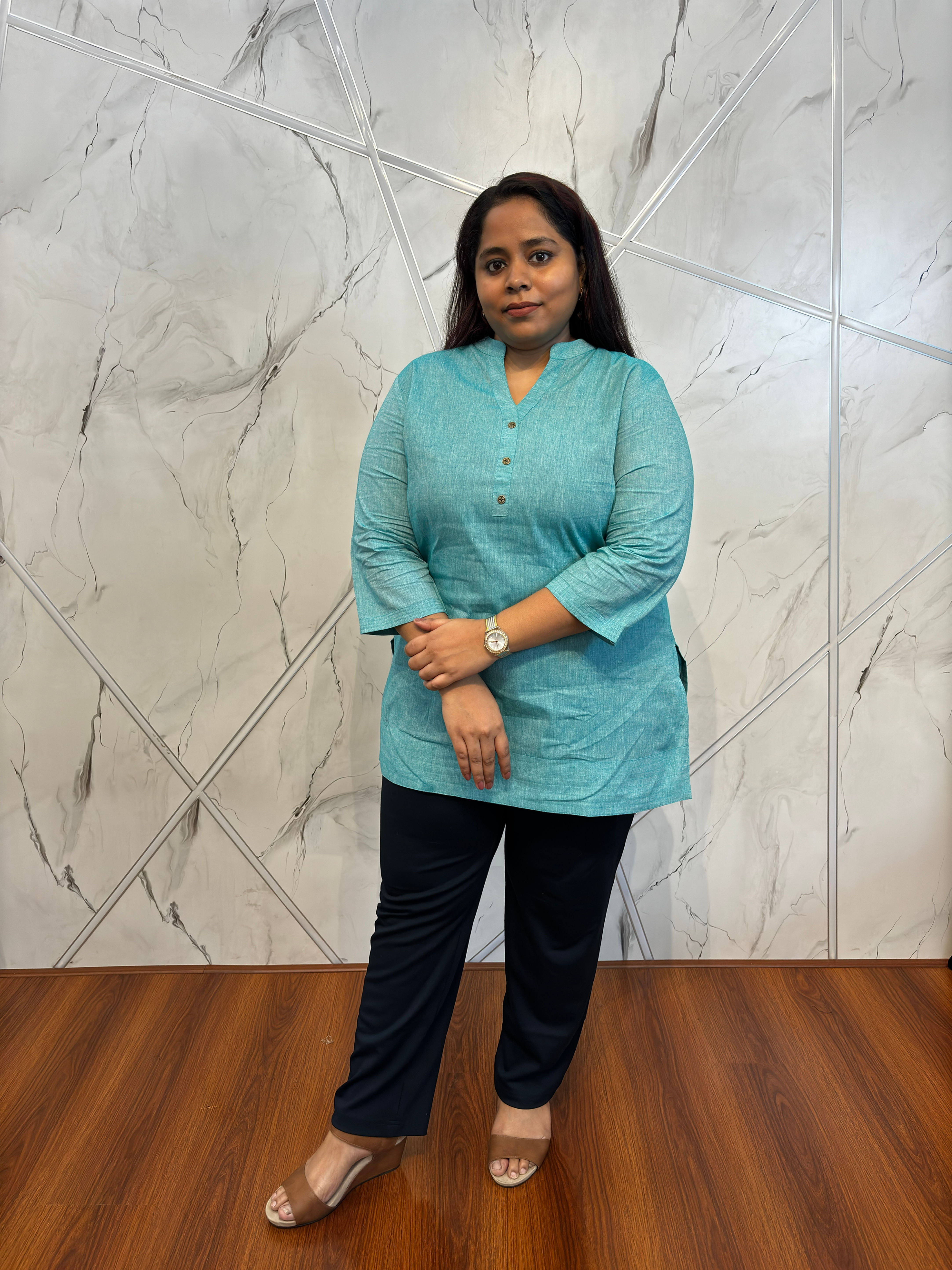 Plain South Cotton Short Kurti