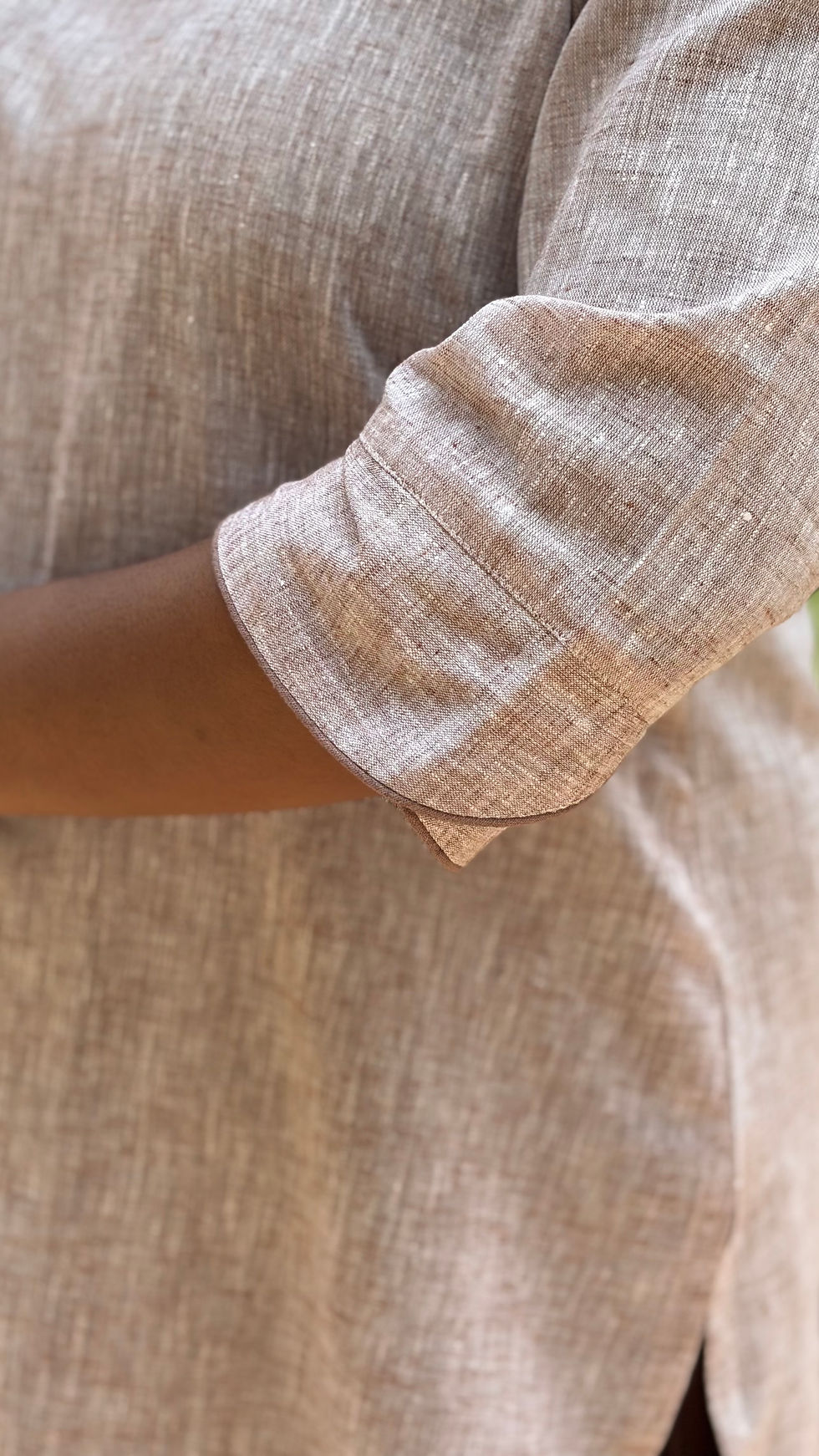 Thumbnail: Natural Handwoven Cotton Long Kurti
