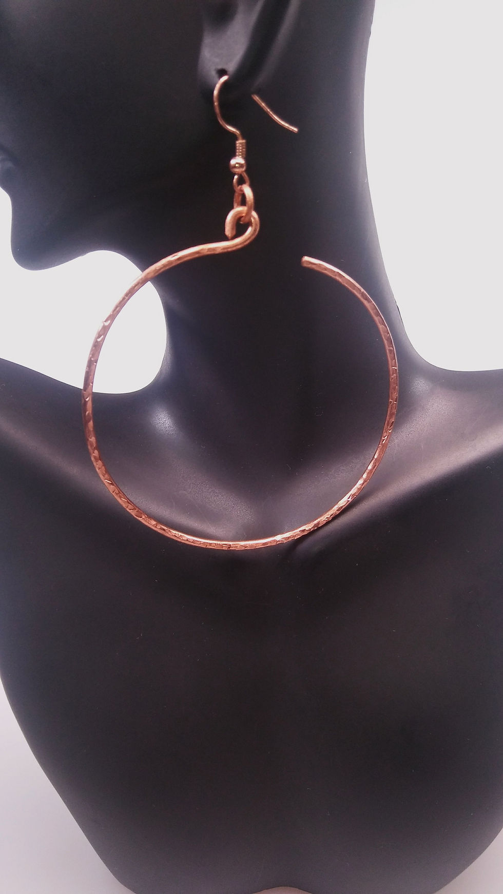 Copper Textured Hoop Earrings