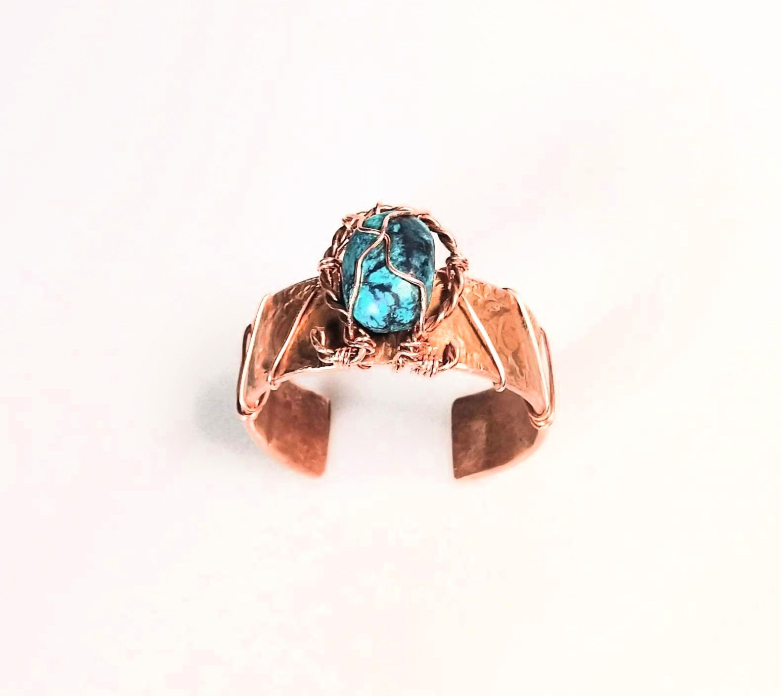 Copper Turquoise Wrapped Cuff