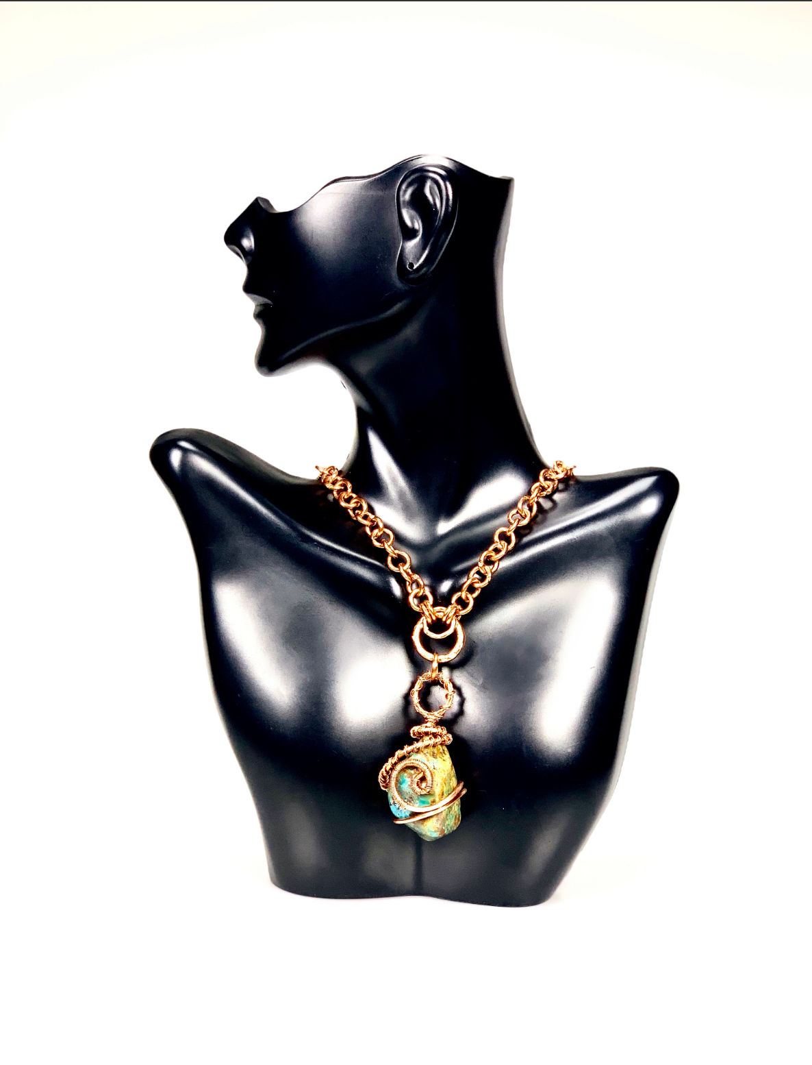 Turquoise Copper Wrapped Necklace